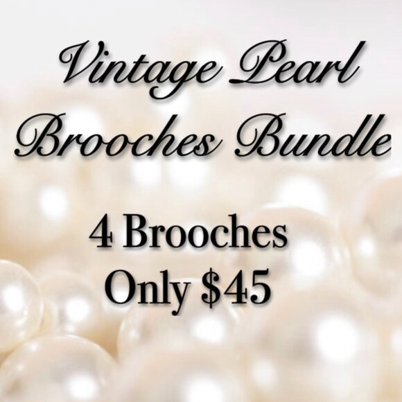 Jewelry - 4 Vintage Pearl Brooches Bundle